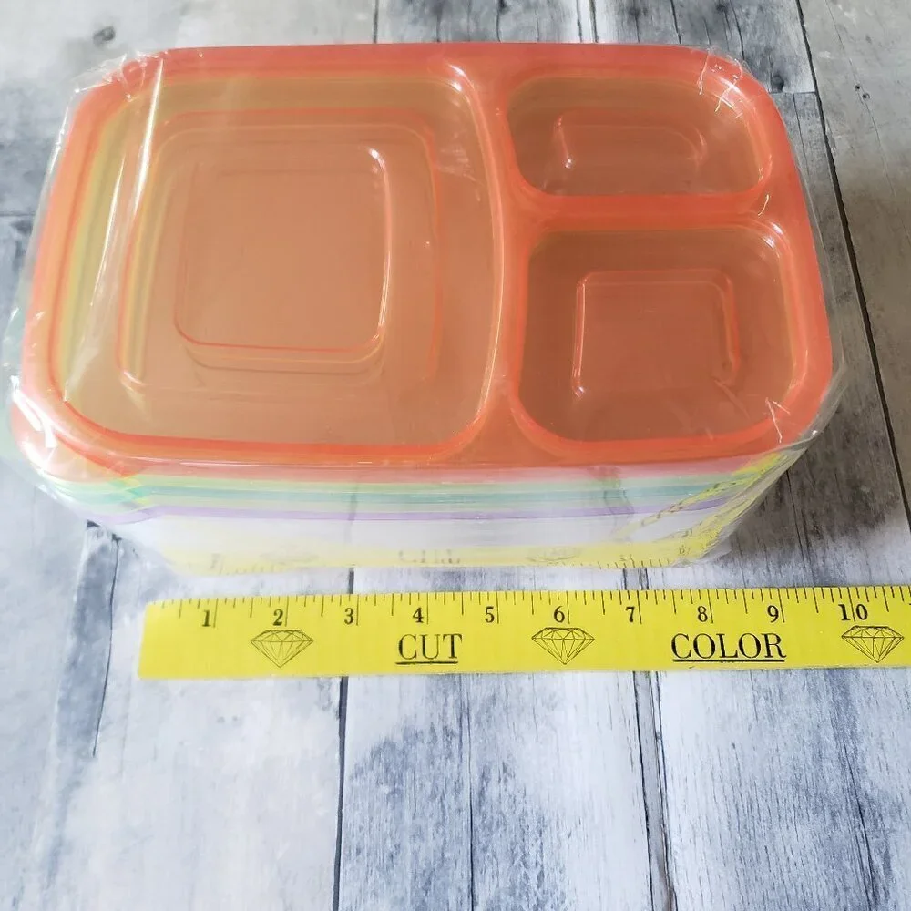 NWT - Simplete – 3 Compartment Bento Lunch Box - Set of 5